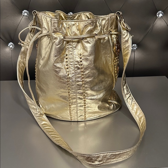 Gold Designer Bucket Bag - Picture 4 of 6